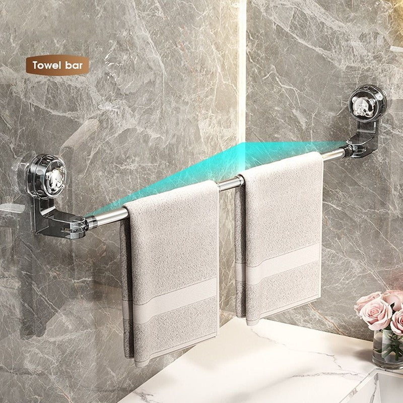 Adjustable Towel Rack – Drill-Free Strong Suction حامل مناشف قابل للتعديل بدون حفر بشفط قوي