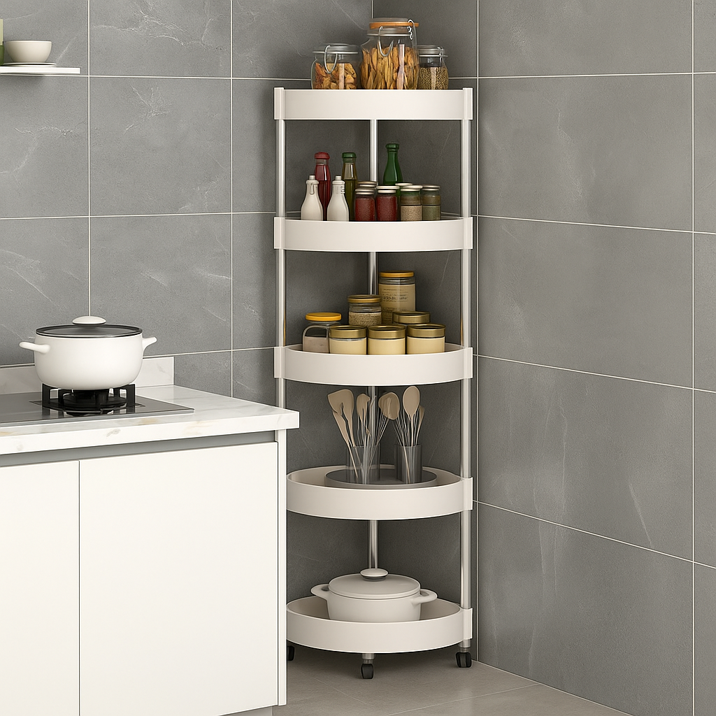 5 layers Rolling Corner Shelf رف زاوية متحرك 5 طوابق