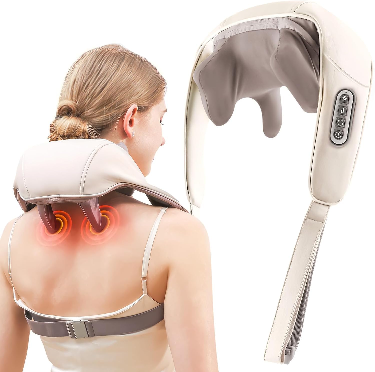 Shiatsu Neck Massager with Heat - Full Body Pain Relief مدلك رقبة شياتسو بالحرارة لتخفيف آلام الجسم