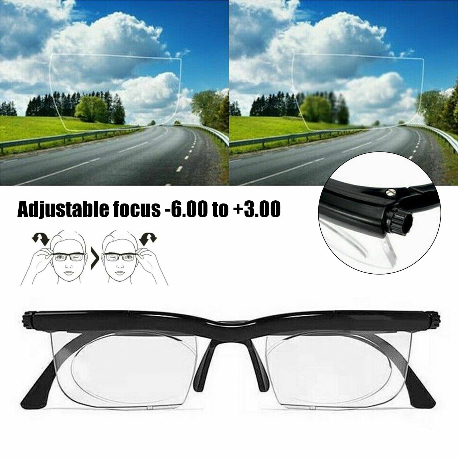 Sundials Adjustable Reading Glasses From -6° Till +3° نظارات قراءة قابلة للتعديل من -6° إلى +3°