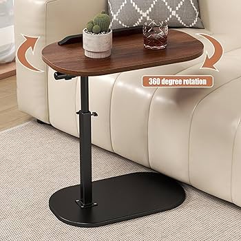Adjustable Height 360° Swivel C-Shaped Side Table طاولة جانبية قابلة للتعديل