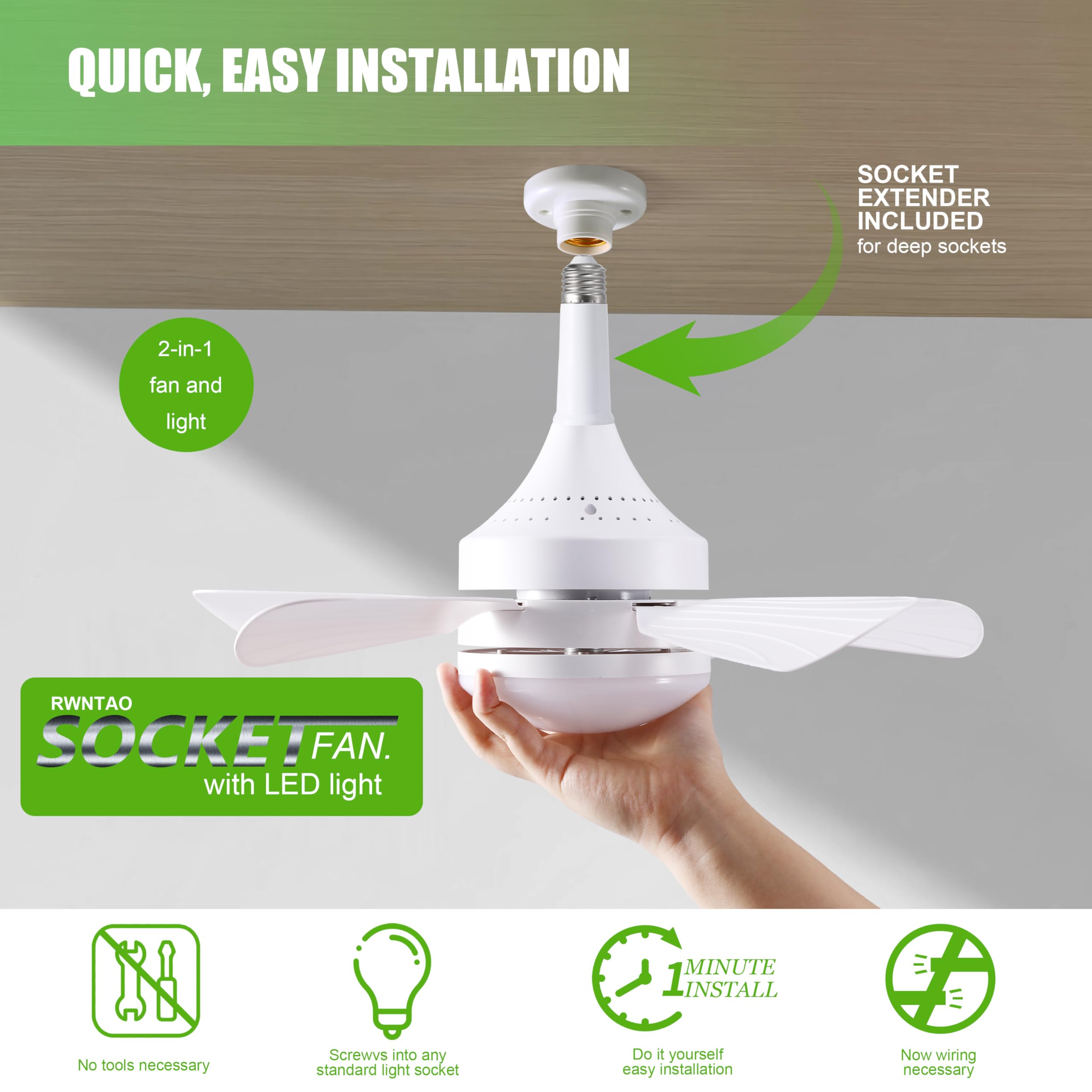 LED Ceiling Fan Light مروحة سقف بإضاءة LED