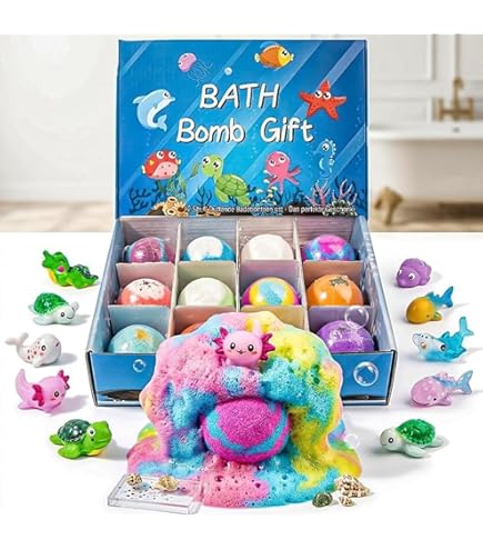 Bath Bombs with Toys (PACK OF 12) كرات استحمام فوّارة مع ألعاب مفاجأة