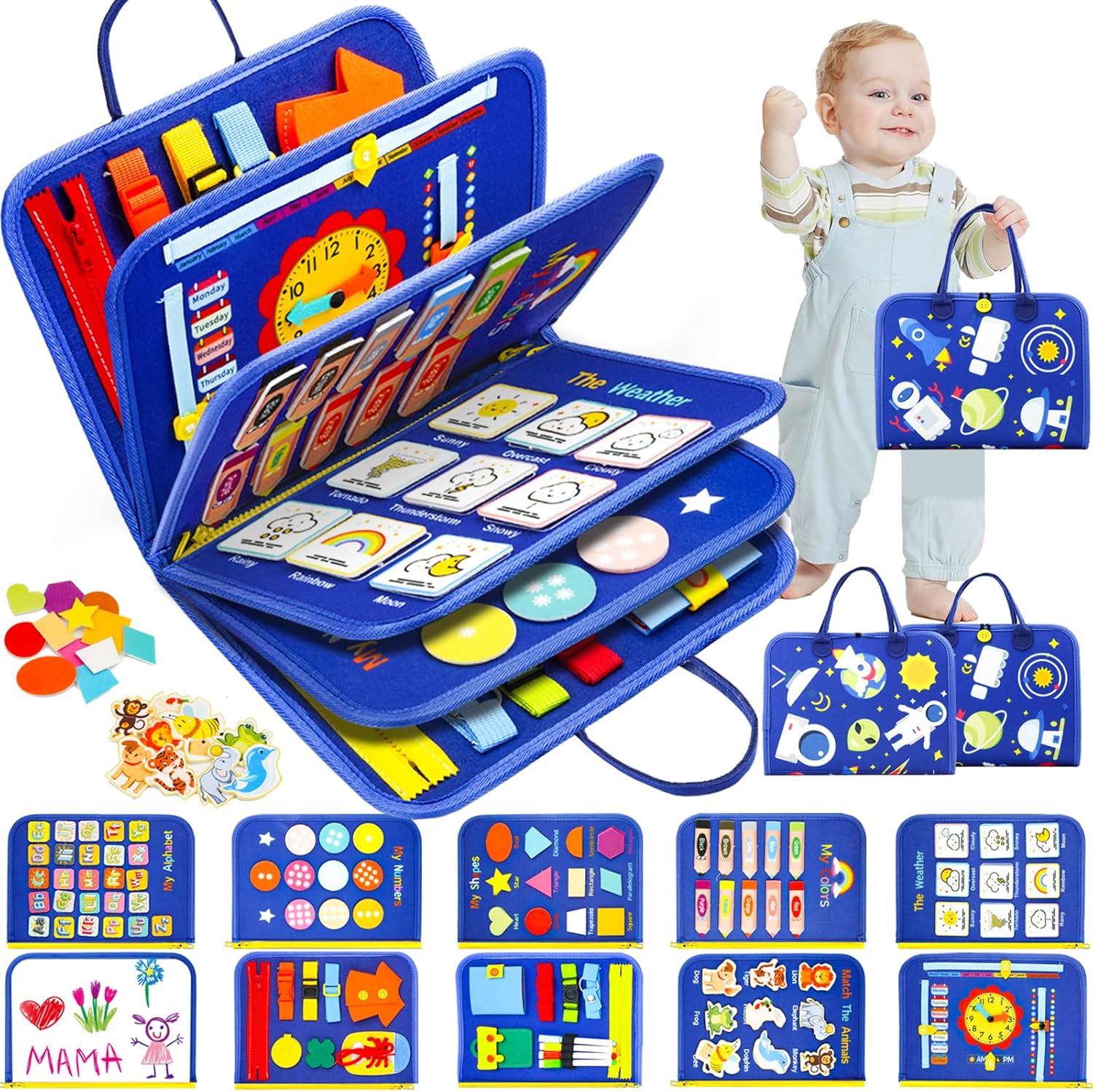 Busy Board Montessori Toys for Toddlers لوحة أنشطة مونتيسوري للأطفال الصغار