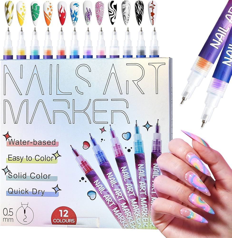 Colorful Nail Art Pens 12PCS Set