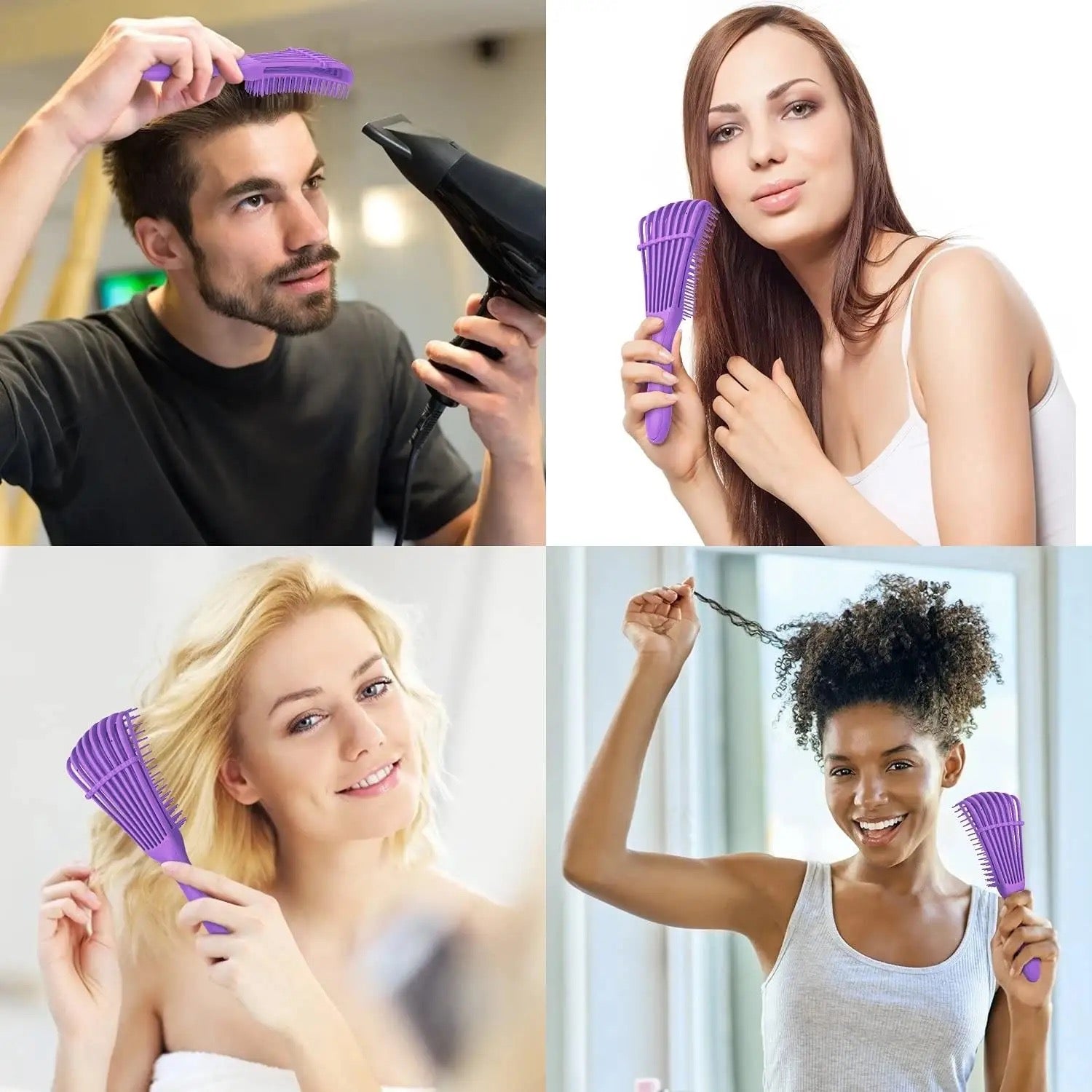 2 in 1 Detangler & Styler Hair Brush فرشاة شعر مفككة التشابك ومصففة 2 في 1