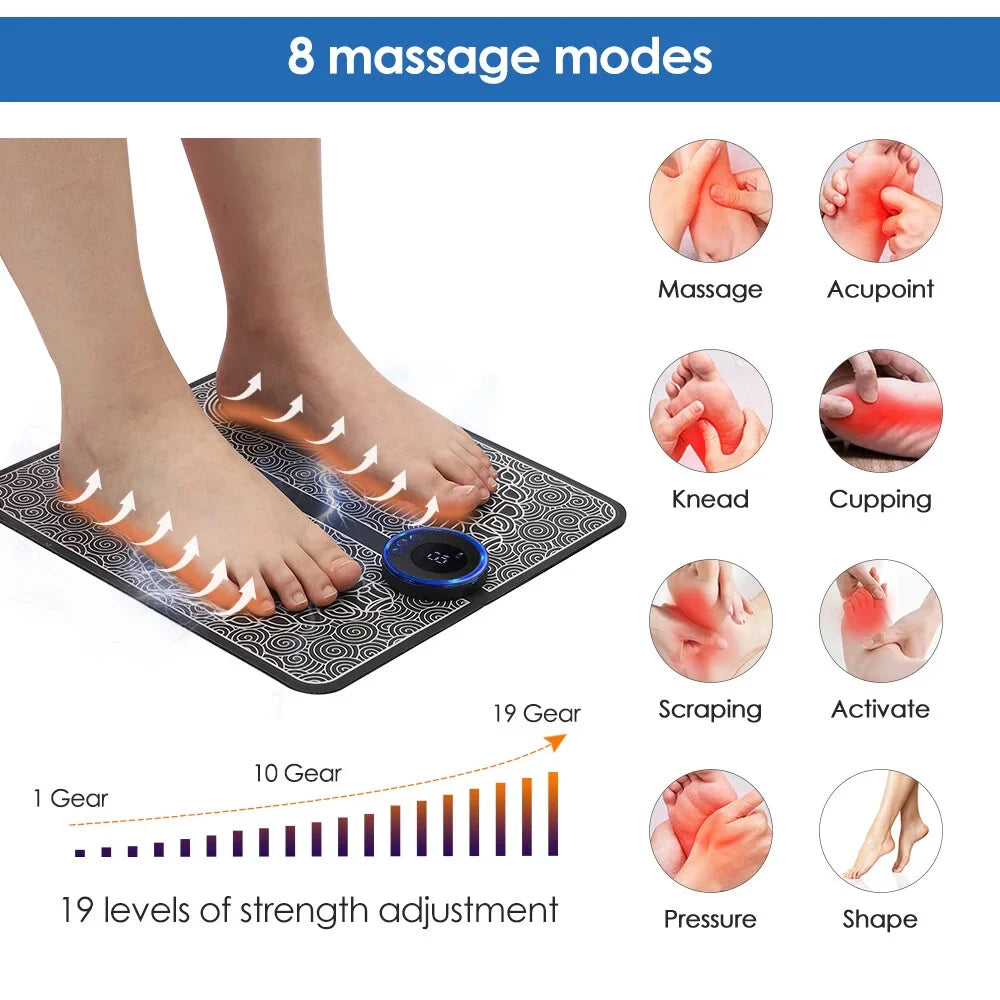 EMS Foot Massage Mat سجادة تدليك القدم بالتحفيز الكهربائي