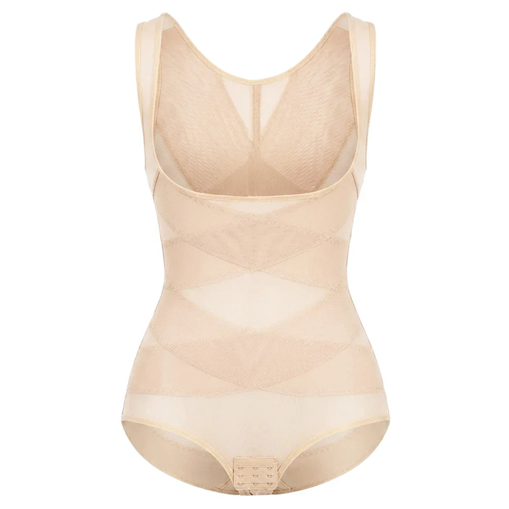 Open Bust Cross Compression Bodysuit
