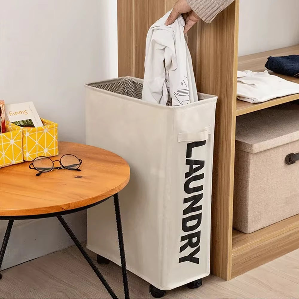 Rolling Mesh Laundry Basket with wheels سلة غسيل شبكية متحركة بعجلات