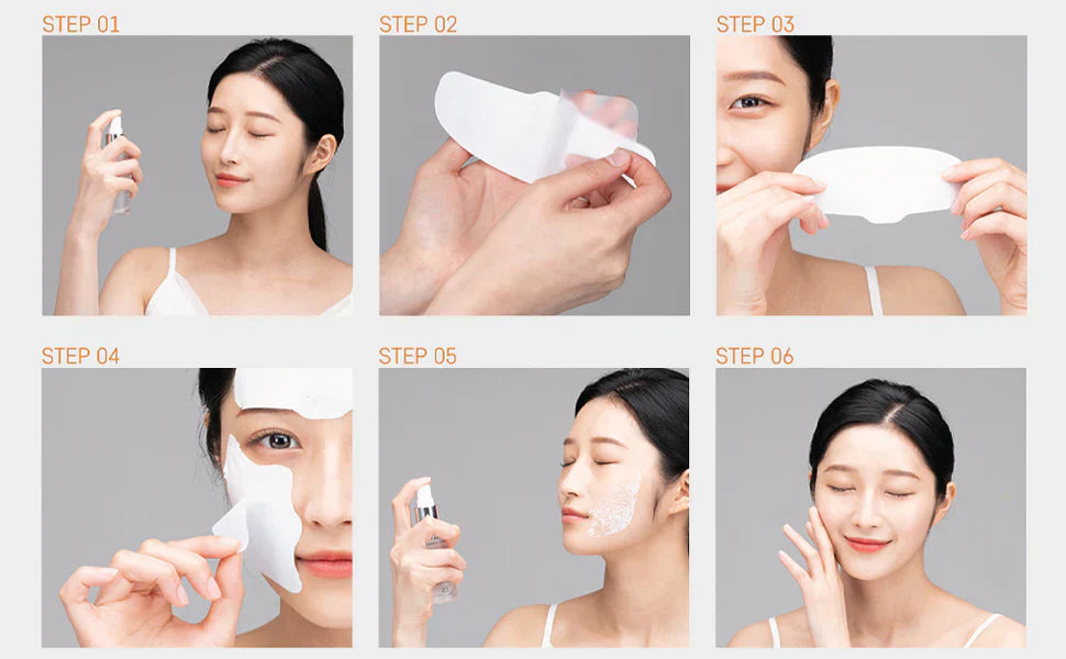 KOREAN HIGHPRIME Collagen Film | Pack of 5 (Forehead, Cheek & Neck)