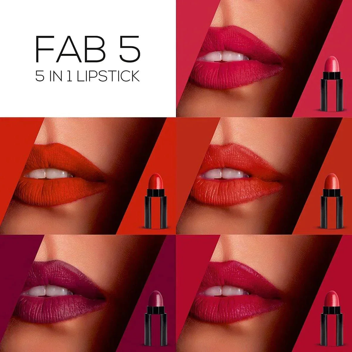 RENEE FAB 5 Matte Finish | 5 In 1 Lipstick