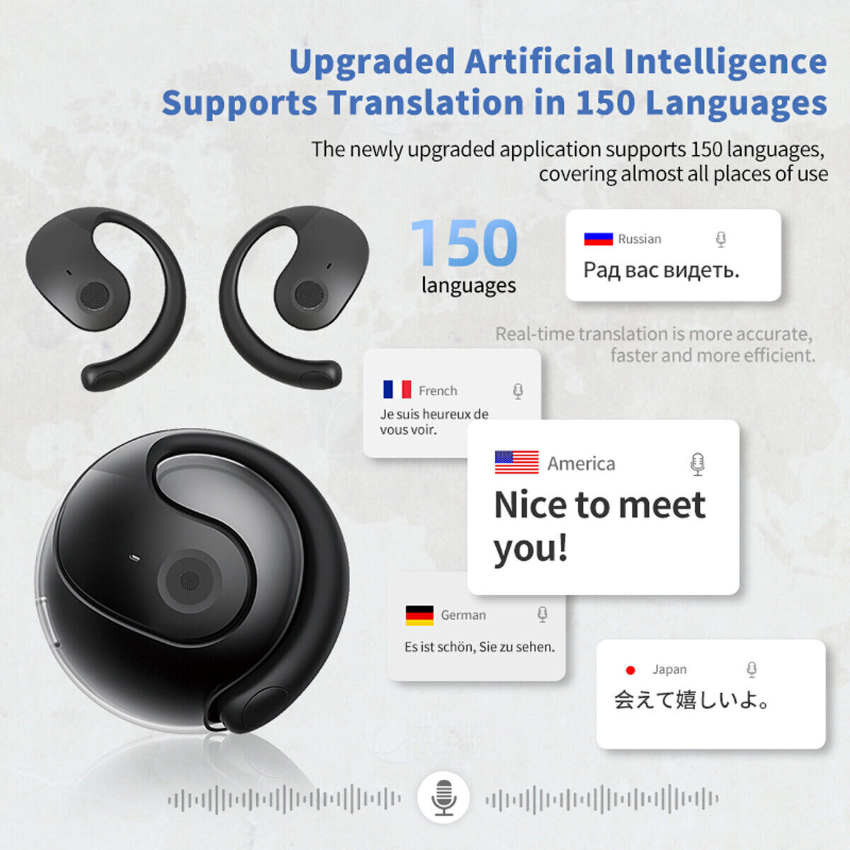 AI Smart H79 Translation Headphones سماعات ترجمة ذكية