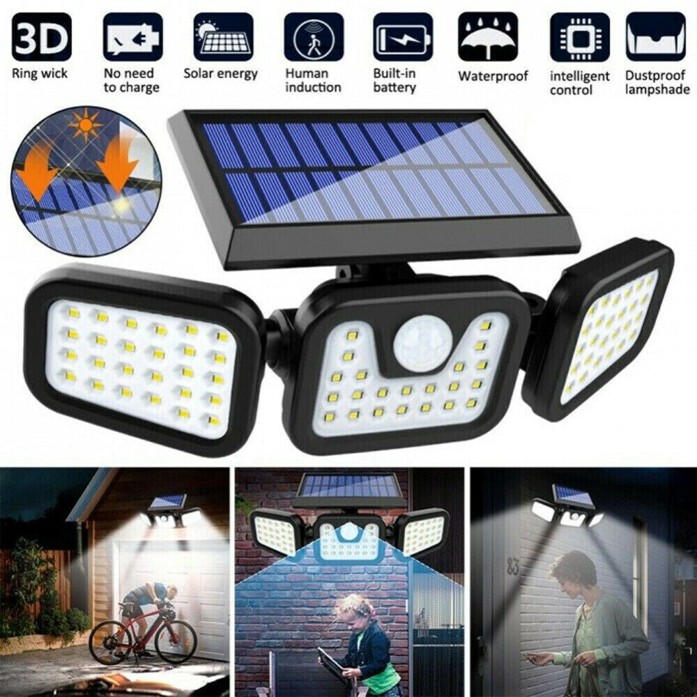 Triple-Head Solar Power Security Light كشاف أمني بالطاقة الشمسية ثلاثي الرؤوس