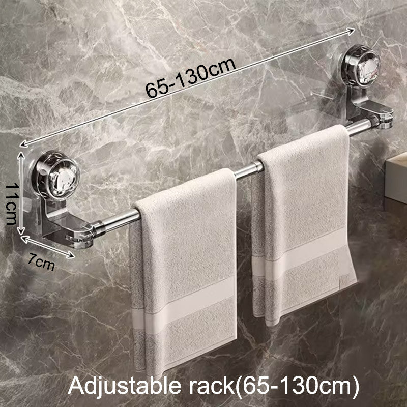 Adjustable Towel Rack – Drill-Free Strong Suction حامل مناشف قابل للتعديل بدون حفر بشفط قوي