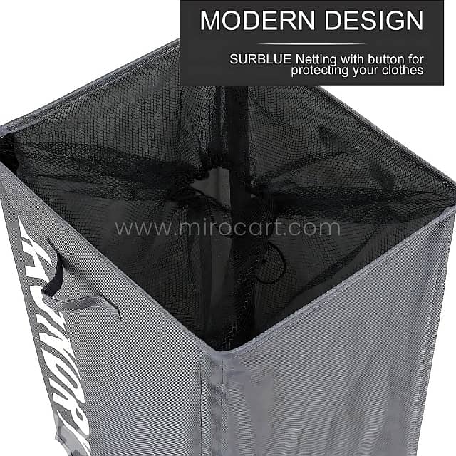 Rolling Mesh Laundry Basket with wheels سلة غسيل شبكية متحركة بعجلات