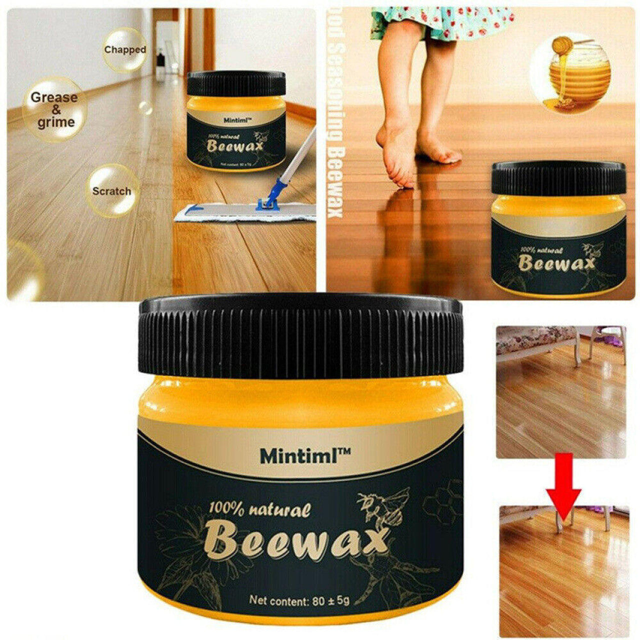 Beewax | Wood Polish and Cleaner for Furniture Care شمع النحل | ملمع ومنظف الخشب للعناية بالأثاث