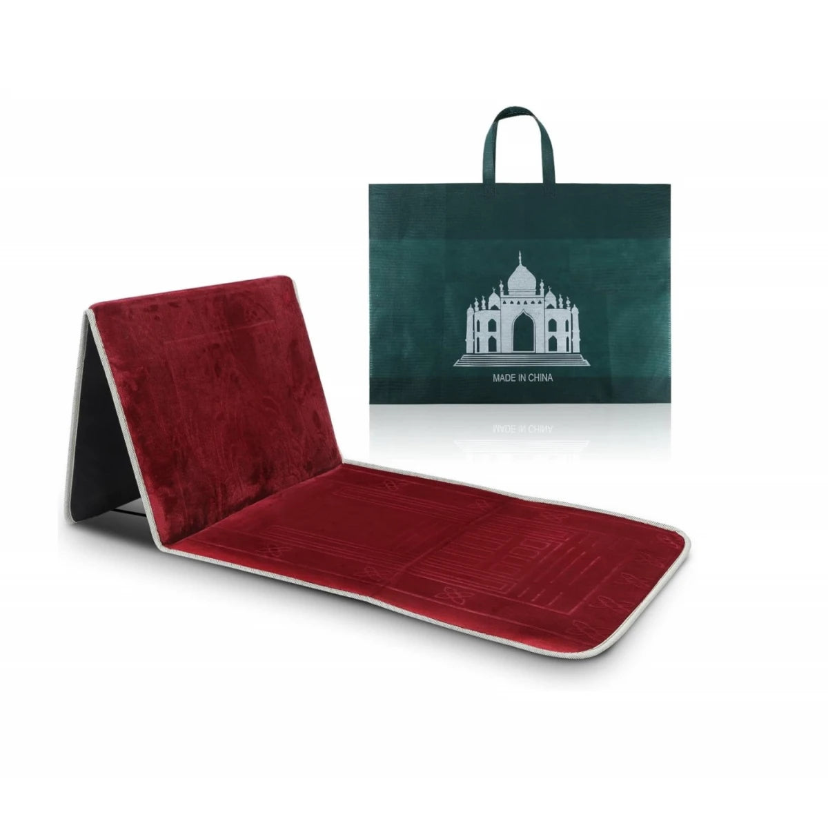 Foldable prayer mat with backrest سجادة صلاة قابلة للطي مع مسند ظهر