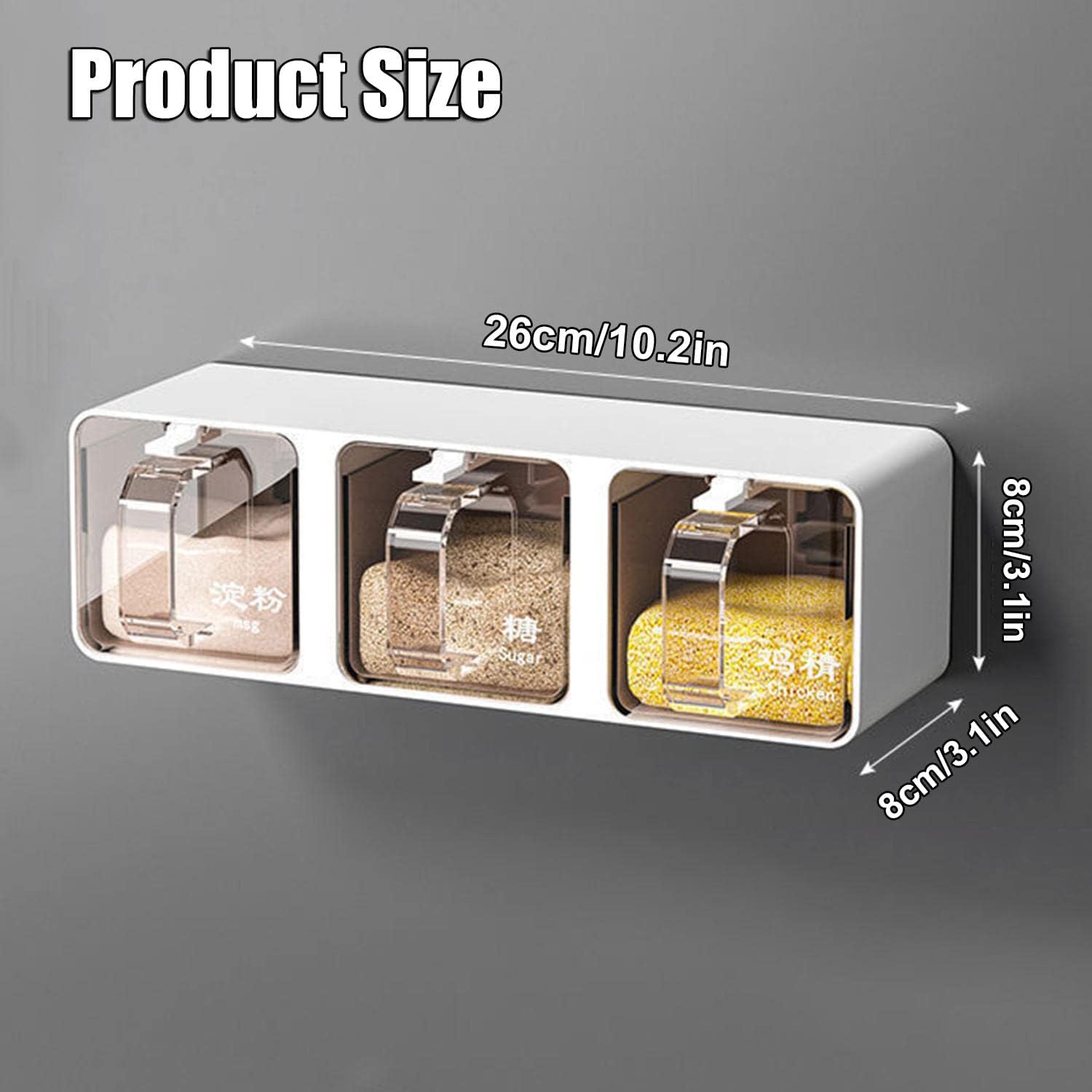 Wall Mount Spice Rack With Spoons رف توابل جداري مع ملاعق