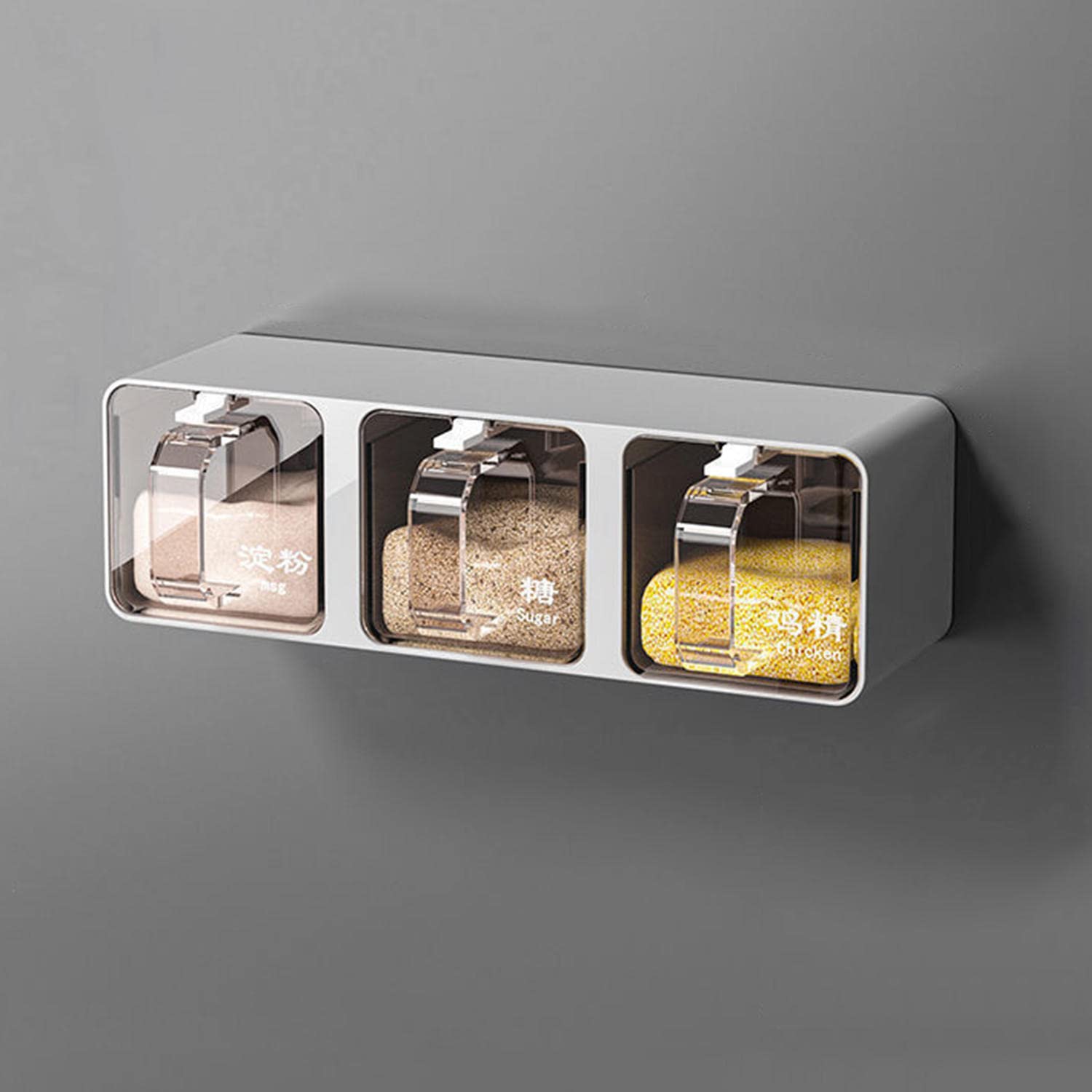 Wall Mount Spice Rack With Spoons رف توابل جداري مع ملاعق