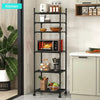 Steel Heavy Duty 6 Tier Rolling Kitchen Storage Shelves رفوف تخزين مطبخ متحركة 6 طوابق فولاذ