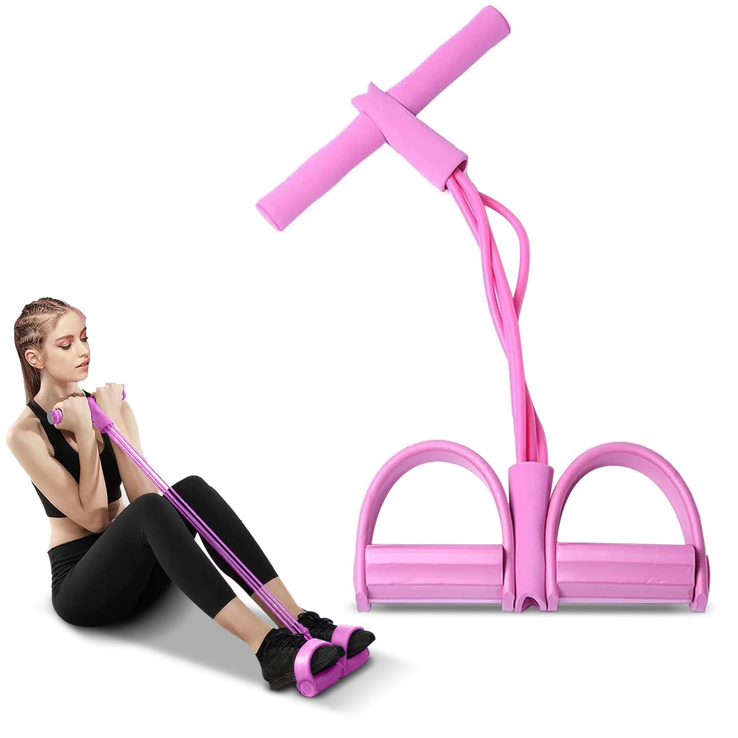 Multifunctional Pedal Puller Resistance Rope حبل مقاومة متعدد الوظائف بدواسة