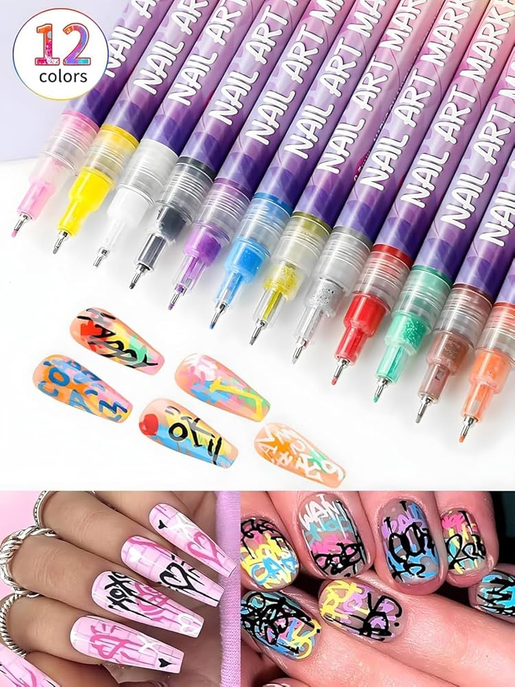 Colorful Nail Art Pens 12PCS Set