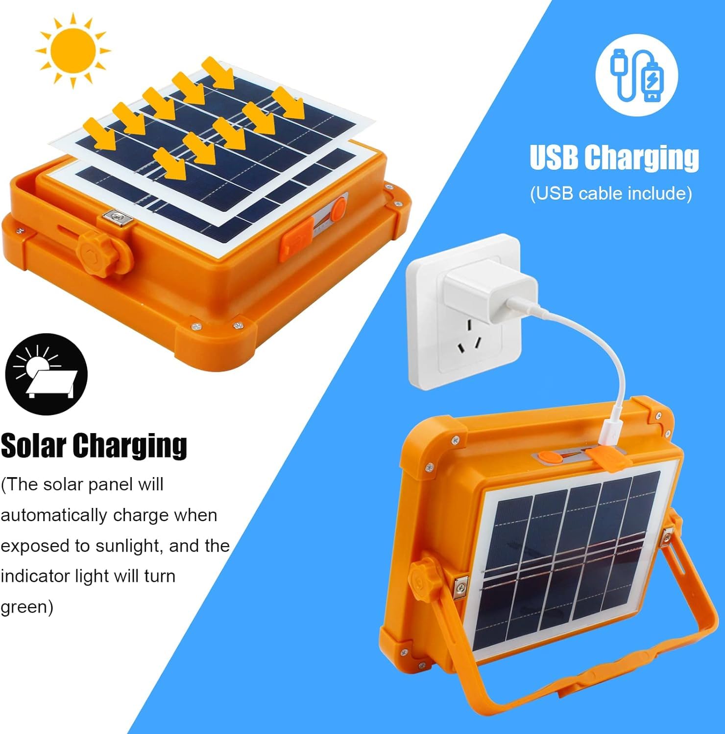 TGD-200W-YELLOW | Solar work lamp | Power bank function | LED
