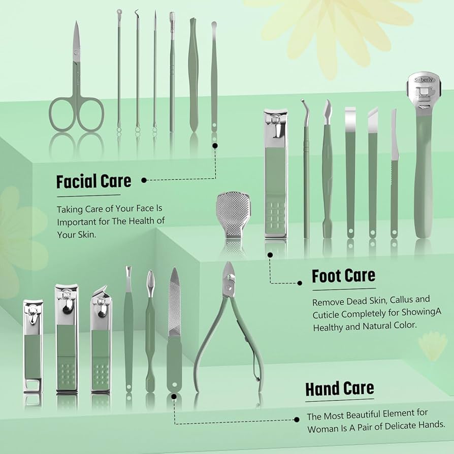 Professional Nail Manicure Set | 18 In 1 طقم مانيكيور احترافي 18 في 1