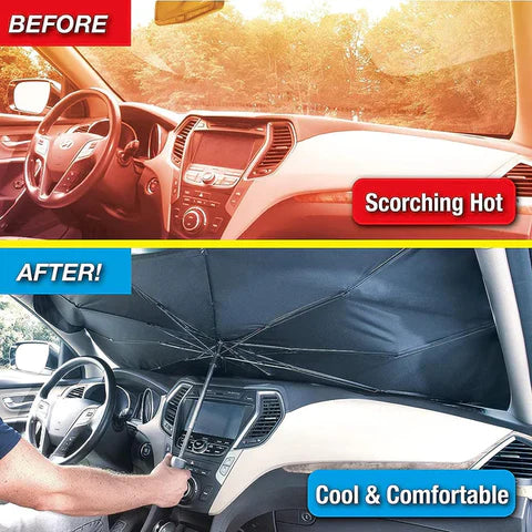 Foldable Sunshade Car Umbrella مظلة سيارة قابلة للطي للحماية من الشمس