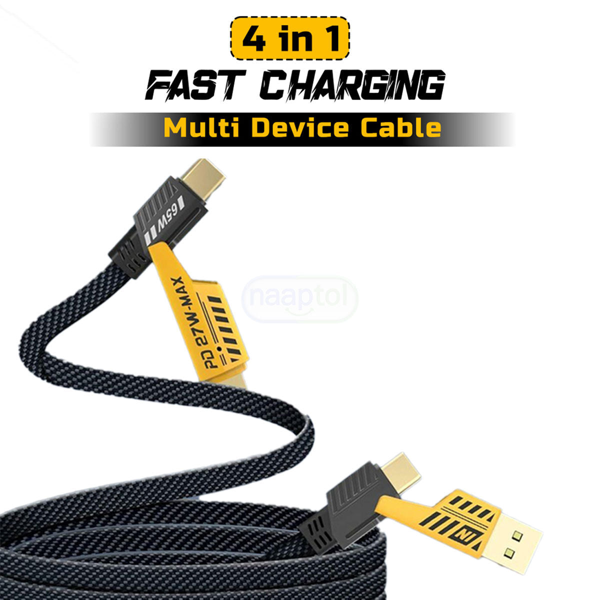 4-in-1 Fast Charging Multi-Device Cable كابل شحن سريع 4 في 1 متعدد الأجهزة