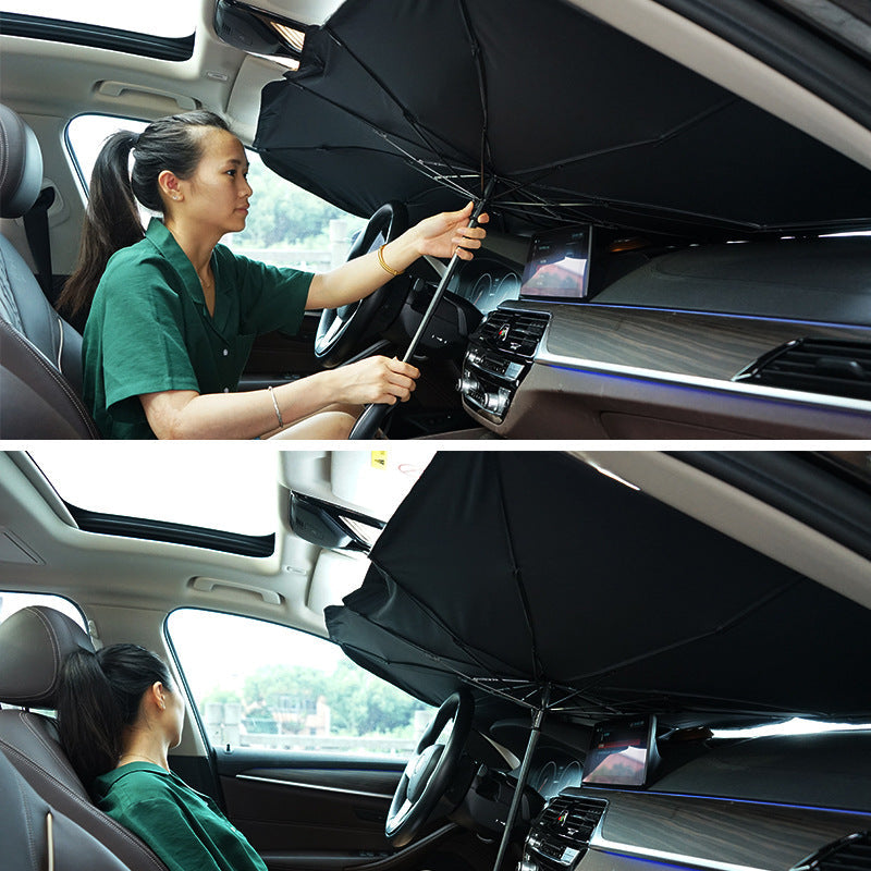Foldable Sunshade Car Umbrella مظلة سيارة قابلة للطي للحماية من الشمس