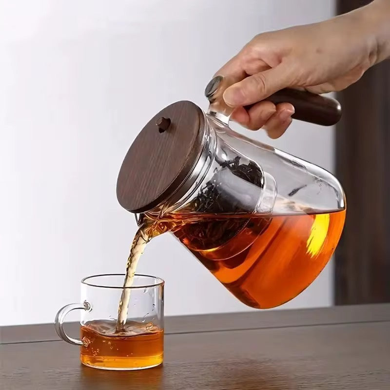 Heat Resistant Glass Teapot With Strainer إبريق شاي زجاجي مقاوم للحرارة مع مصفاة