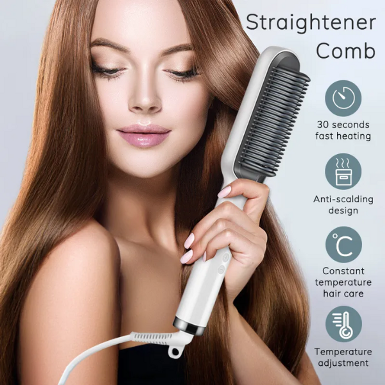 HEATED STRAIGHTENING BRUSH | 2024 New Version فرشاة تمليس ساخنة | إصدار 2024