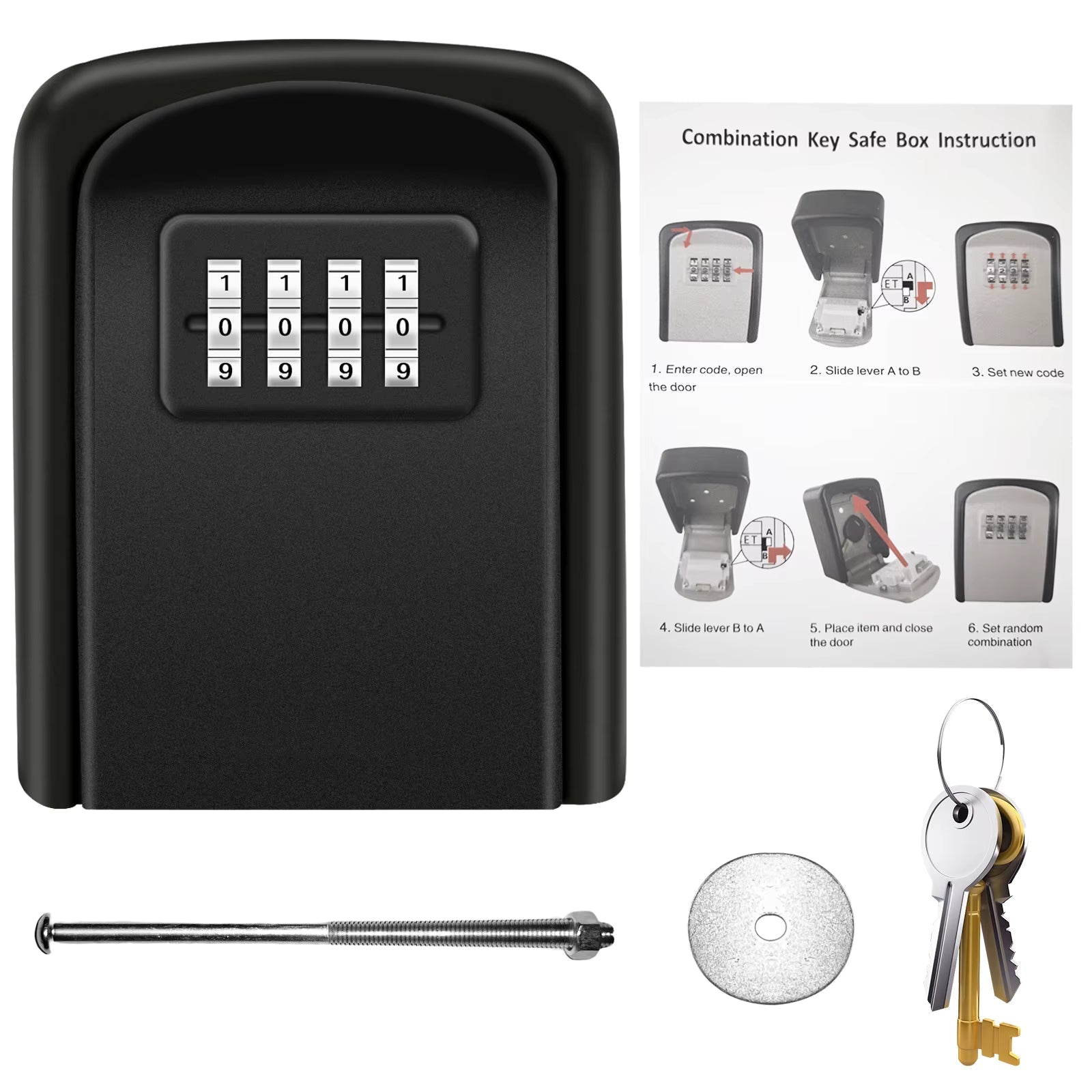 Anti-Theft Wall Mount Key Lock Box صندوق مفاتيح جداري مضاد للسرقة
