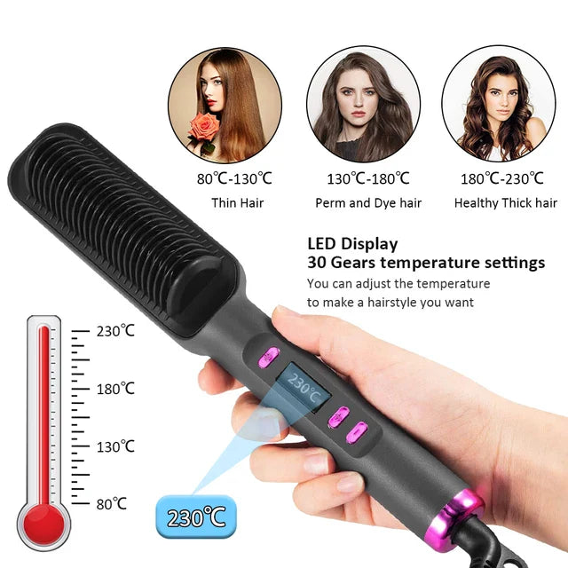 HEATED STRAIGHTENING BRUSH | 2024 New Version فرشاة تمليس ساخنة | إصدار 2024