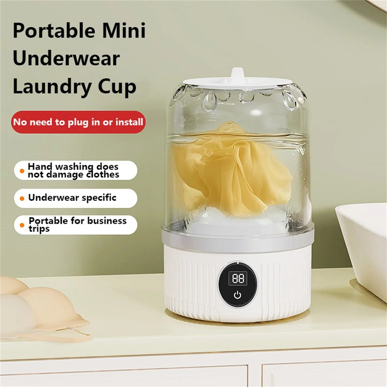 Underwear Rechargeable Washer with Laundry Cup  غسالة الملابس الداخلية