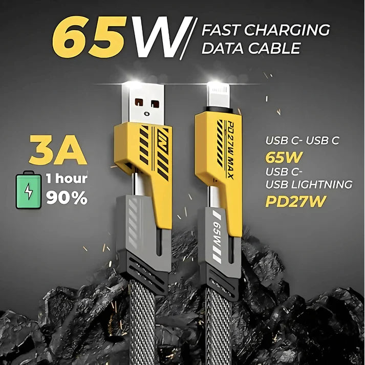 4-in-1 Fast Charging Multi-Device Cable كابل شحن سريع 4 في 1 متعدد الأجهزة