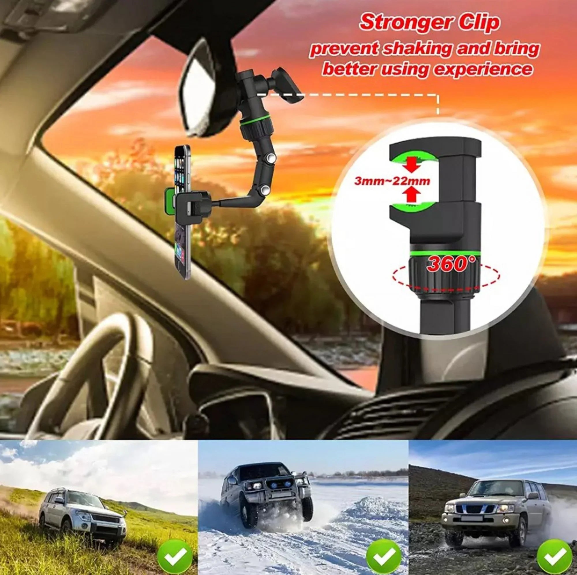 Adjustable 360° Mirror Phone Holder حامل هاتف مرآة قابل للتعديل 360