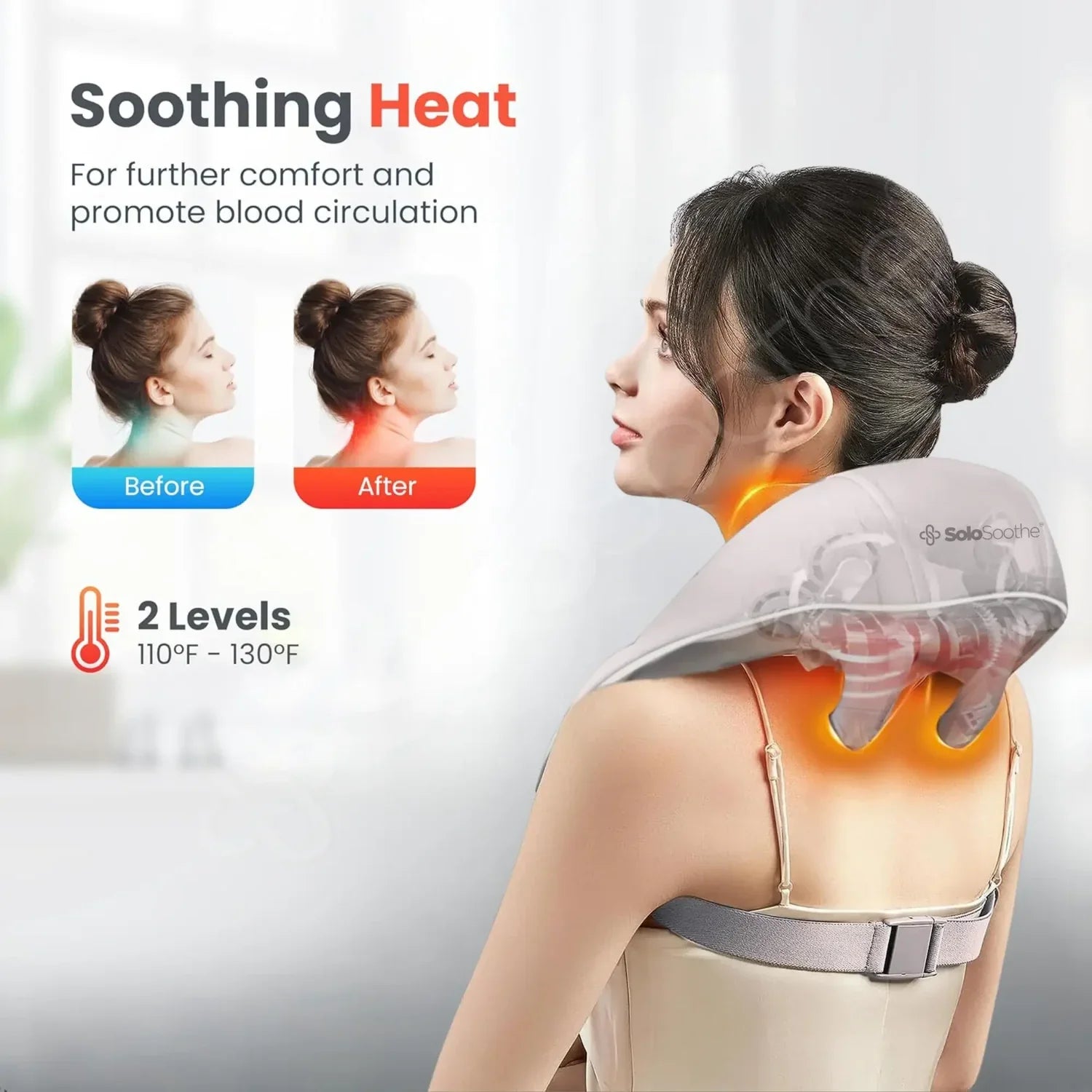 Shiatsu Neck Massager with Heat - Full Body Pain Relief مدلك رقبة شياتسو بالحرارة لتخفيف آلام الجسم