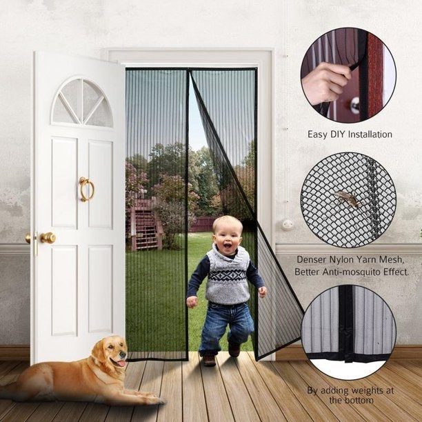 Mesh Screen Door Magnetic Anti Mosquito Curtain ستارة باب شبكية مغناطيسية مانعة للبعوض