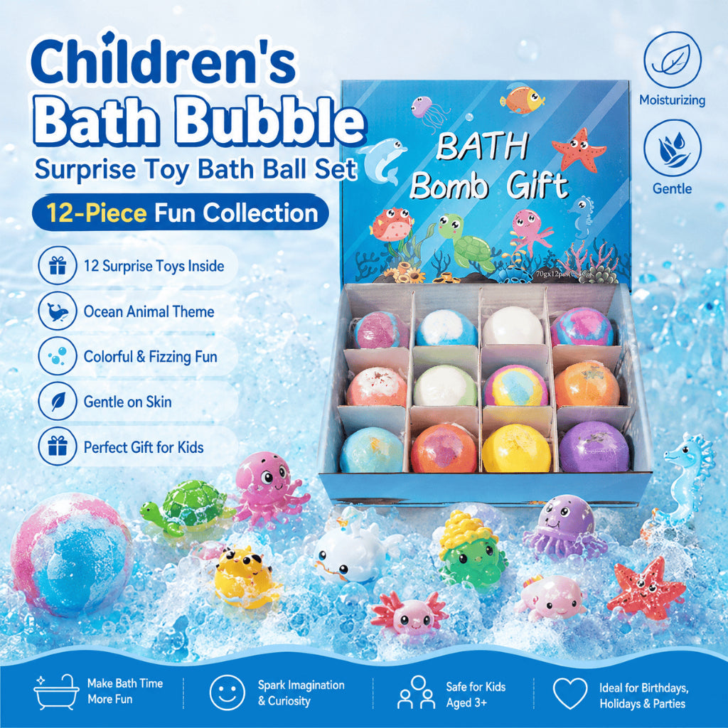 Bath Bombs with Toys (PACK OF 12) كرات استحمام فوّارة مع ألعاب مفاجأة